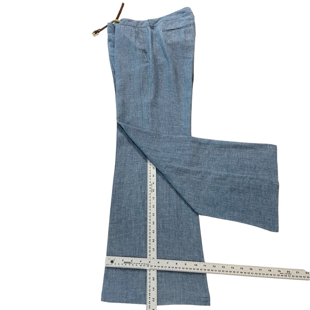 Michael Kors trousers pant wide leg light blue linen &cotton blend lightweight 8 - Picture 13 of 16